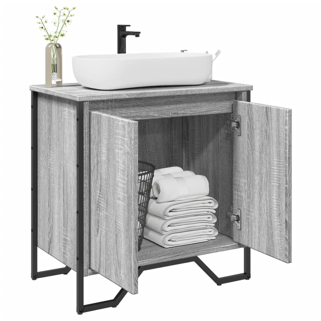 vidaXL Armoire lavabo de salle de bain sonoma gris 60x35x60 cm
