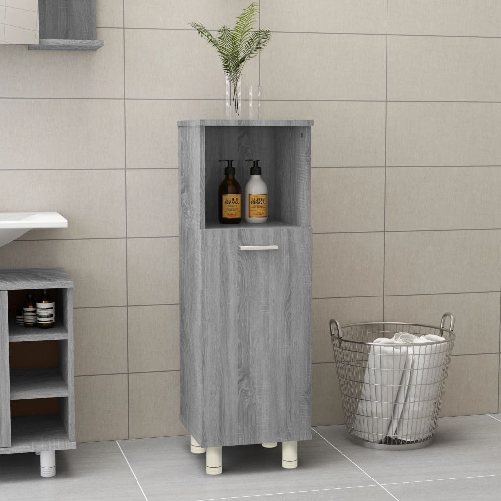 vidaXL Armoire de bain Sonoma gris 30x30x95 cm Bois d'ingénierie