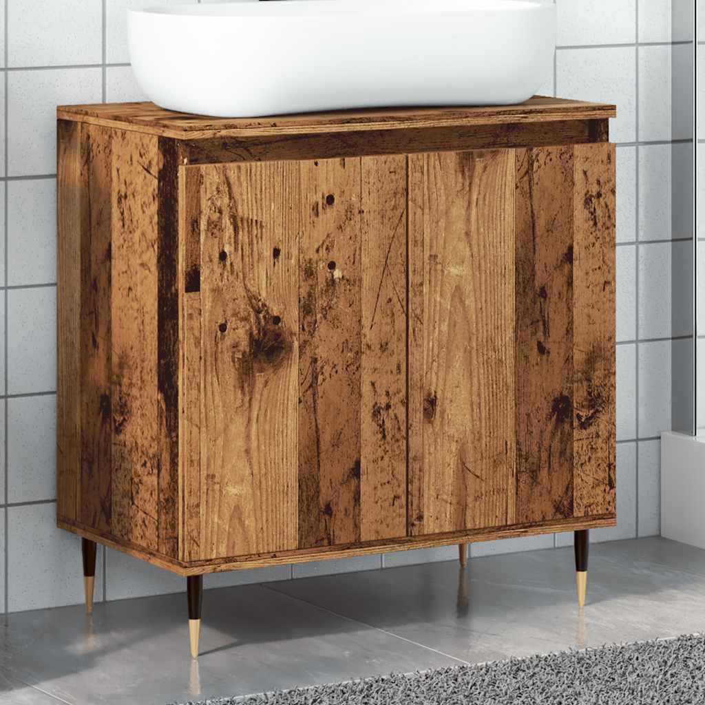 vidaXL Armoire de salle de bain vieux bois 58x33x60 cm bois ingénierie