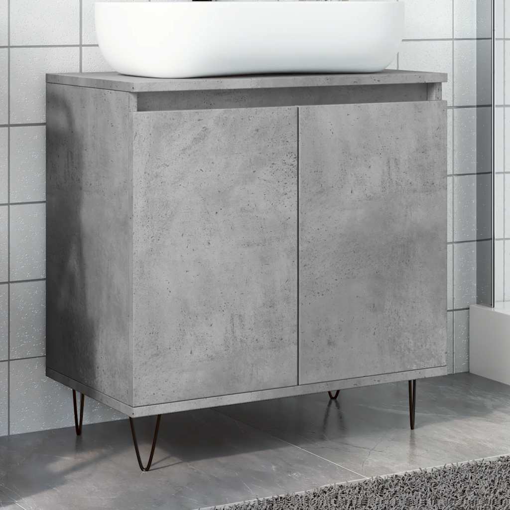 vidaXL Armoire de bain gris béton 58x33x60 cm bois d'ingénierie