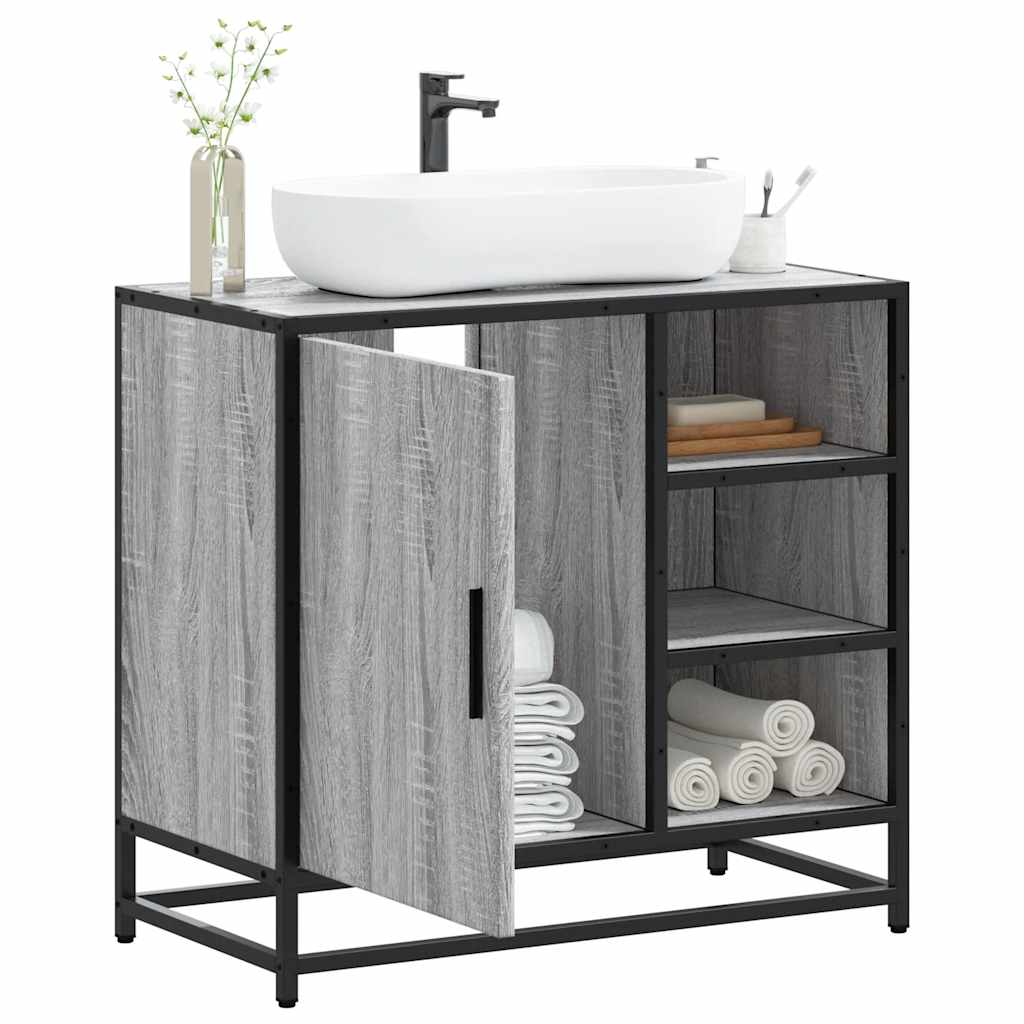 vidaXL Armoire de lavabo de salle de bain sonoma gris 65x33x60 cm