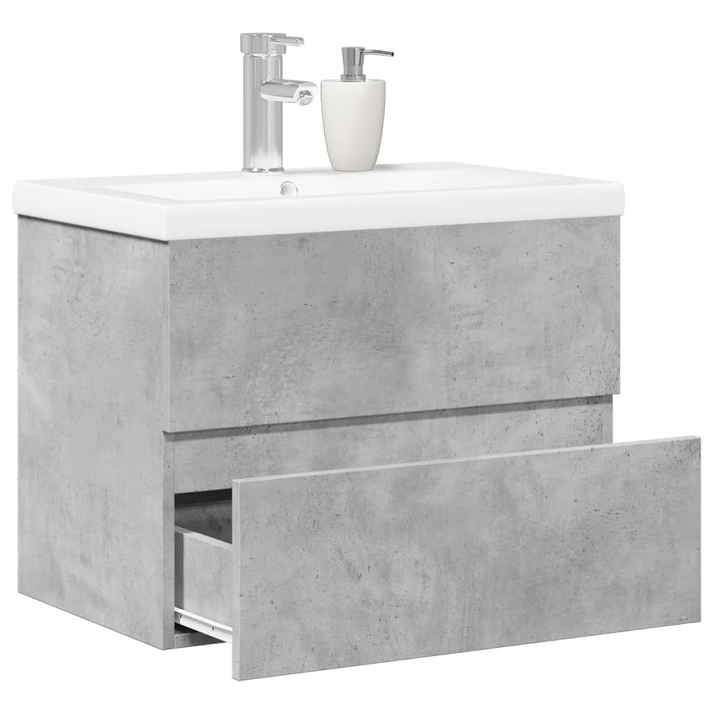 vidaXL Ensemble de meubles de salle de bain 2 pcs gris béton