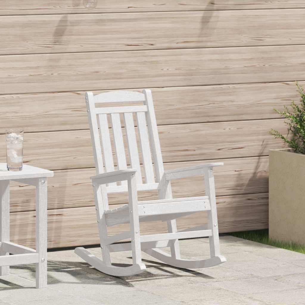 vidaXL Schaukelstuhl für den Garten Weiß 70 x 92 x 108cm HDPE
