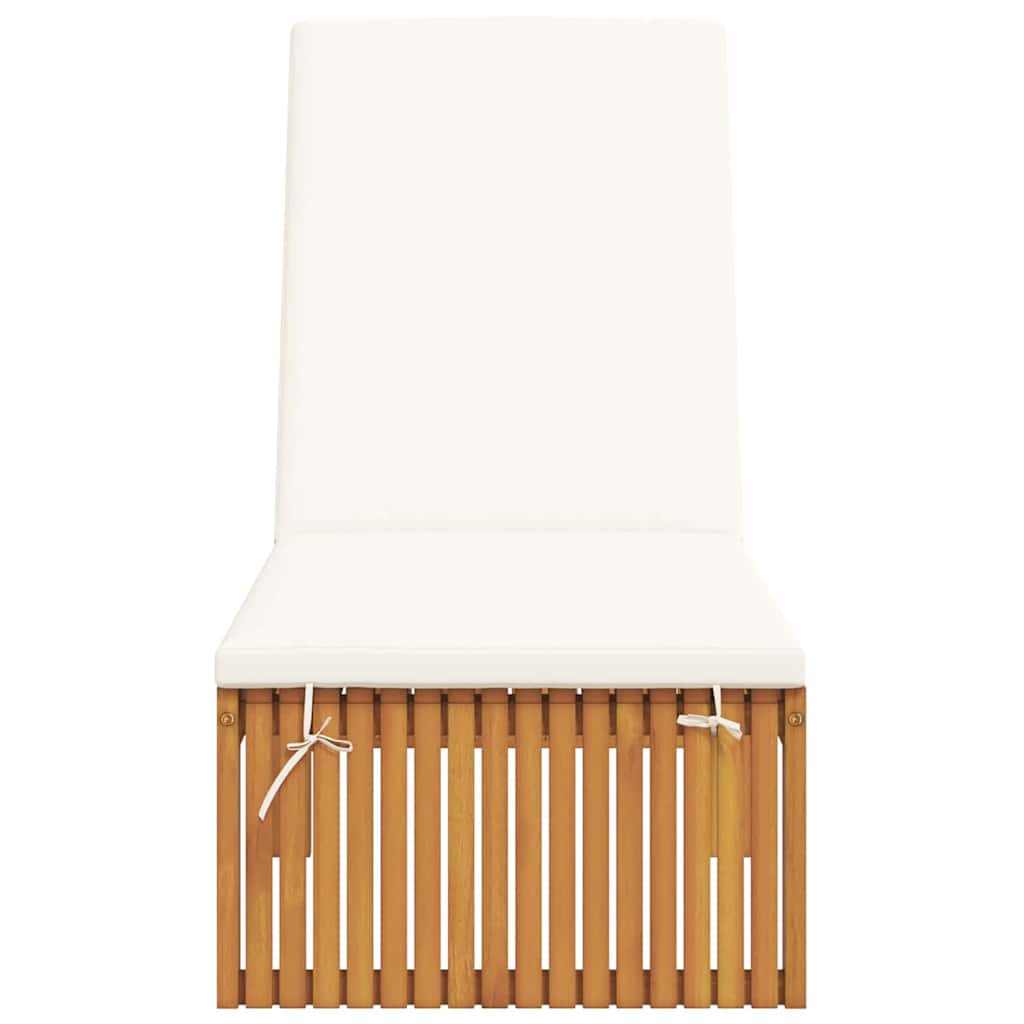 vidaXL Sonnenliege mit Kissen Braun 200 x 55 x 94cm Massivholz Akazie - Image 4