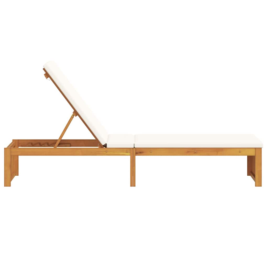 vidaXL Sonnenliege mit Kissen Braun 200 x 55 x 94cm Massivholz Akazie - Image 5