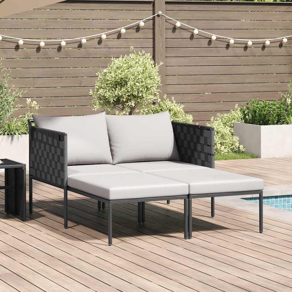 vidaXL Sonnenliege mit Kissen Anthrazit 115 x 153 x 69.5cm Stahl