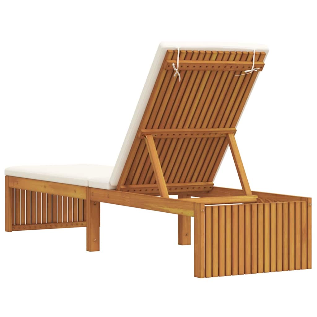 vidaXL Sonnenliege mit Kissen Braun 200 x 55 x 94cm Massivholz Akazie - Image 6