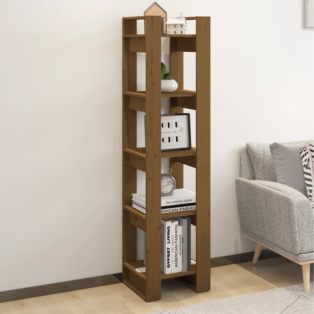 vidaXL Bücherregal/Raumteiler Honigbraun 41x35x160cm Massivholz Kiefer
