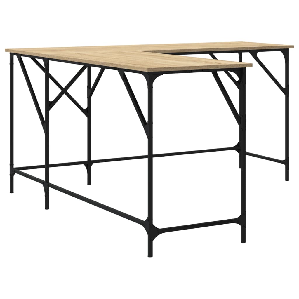 vidaXL Schreibtisch Sonoma-Eiche 149x149x75 cm Holzwerkstoff - Image 6