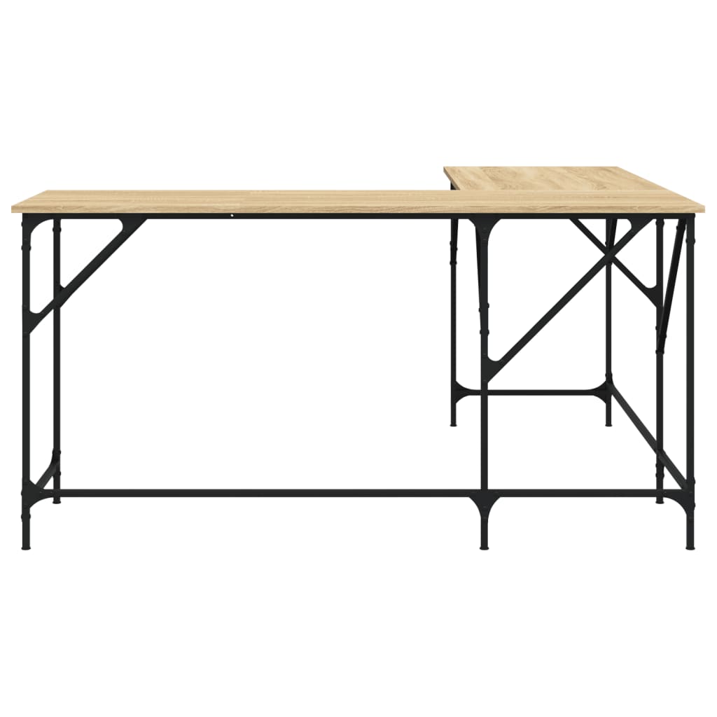 vidaXL Schreibtisch Sonoma-Eiche 149x149x75 cm Holzwerkstoff - Image 4