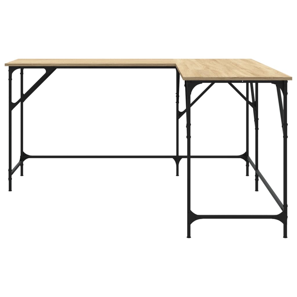 vidaXL Schreibtisch Sonoma-Eiche 149x149x75 cm Holzwerkstoff - Image 5