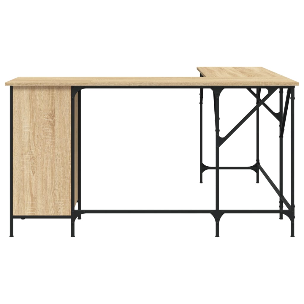 vidaXL Schreibtisch Sonoma-Eiche 141x141x75 cm Holzwerkstoff - Image 4
