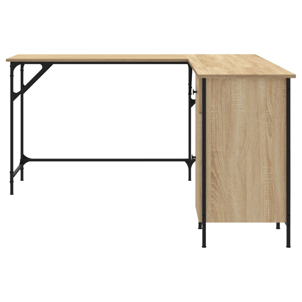 vidaXL Schreibtisch Sonoma-Eiche 141x141x75 cm Holzwerkstoff - Image 5