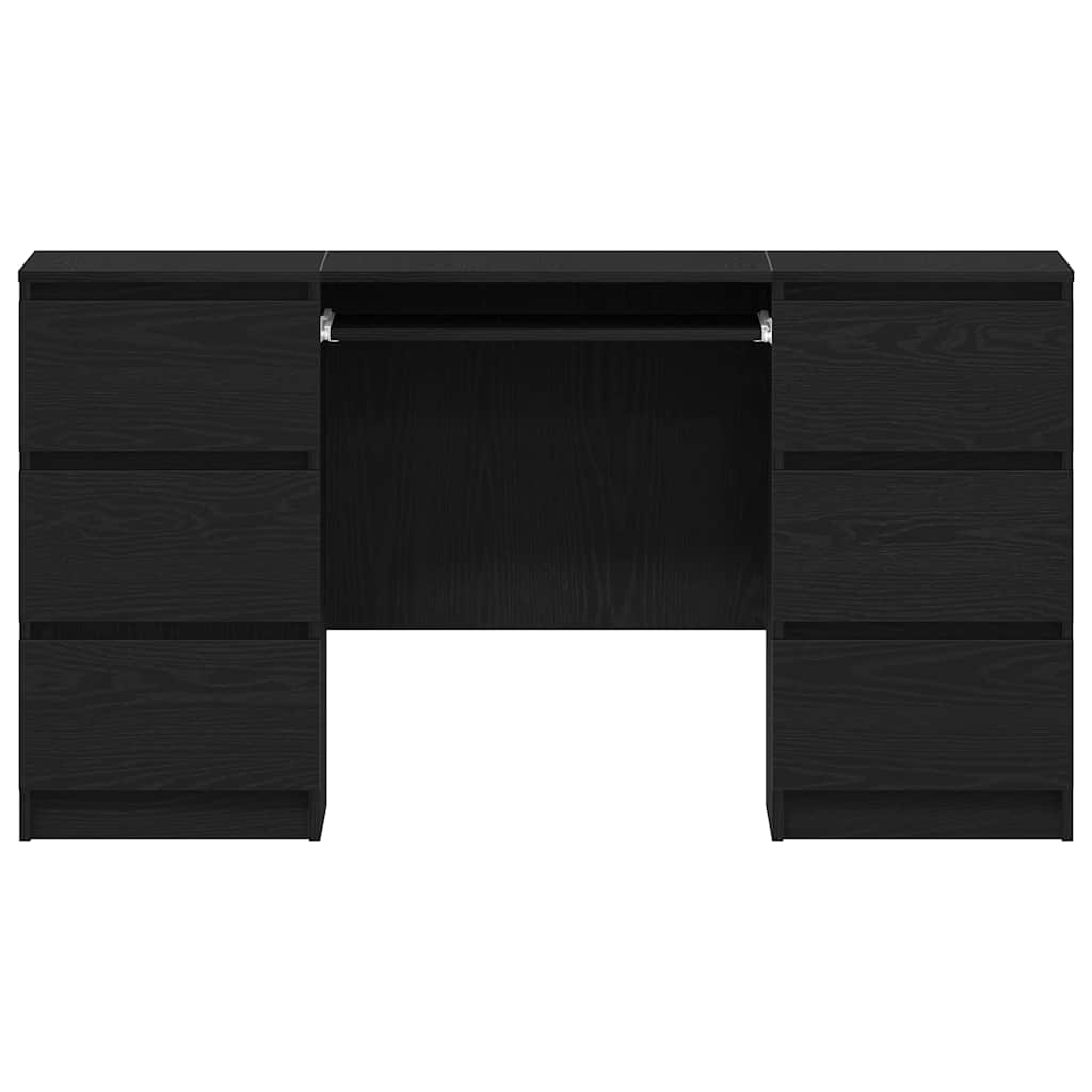 vidaXL Schreibtisch mit Speicher Schwarz Eichen-Optik 140 x 50 x 76 cm - Image 6