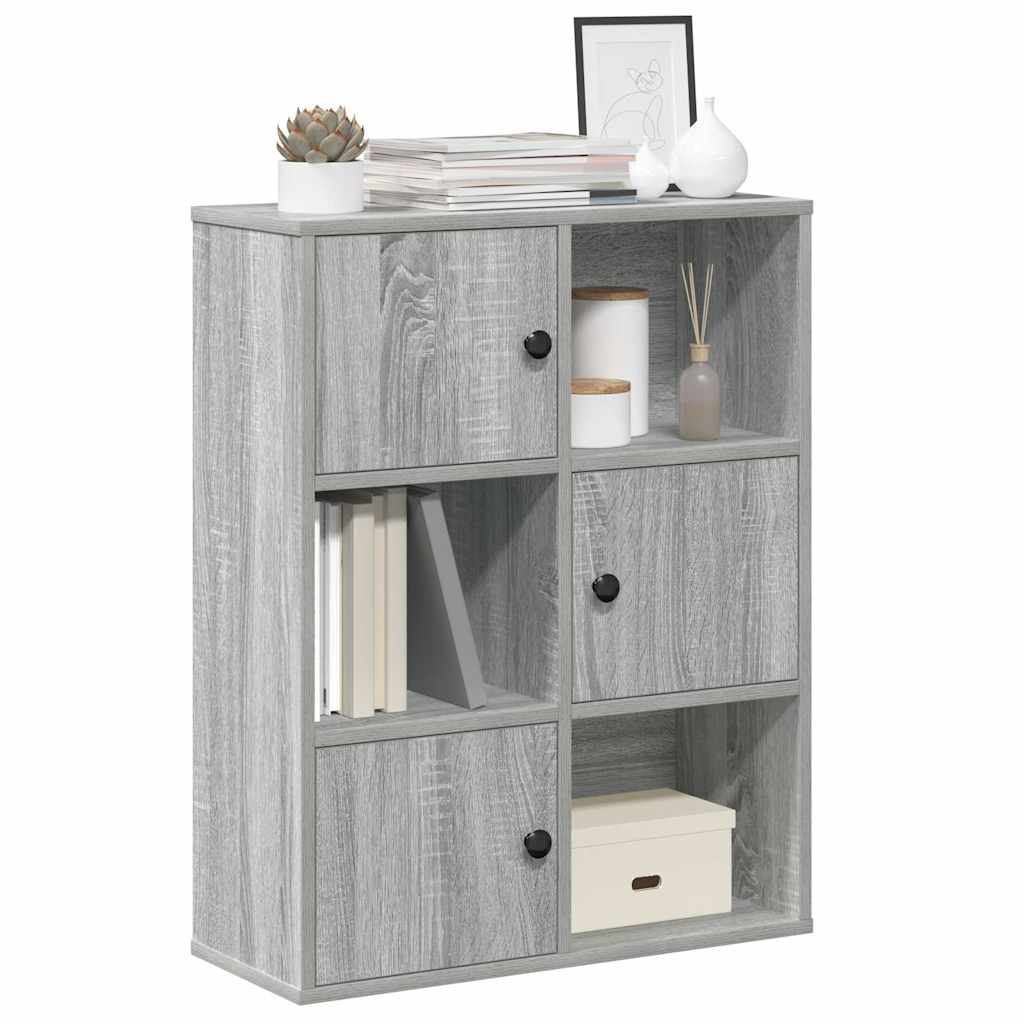 vidaXL Bücherregal Grau Sonoma 60x24x76,5 cm Holzwerkstoff