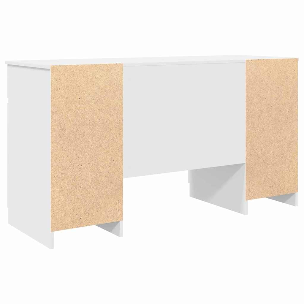 vidaXL Schreibtisch mit Schubladen Weiß 140 x 49 x 76 cm Holzwerkstoff - Image 6