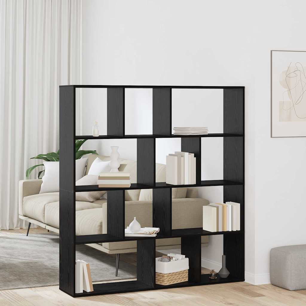 vidaXL Bücherregal Schwarz Eichen-Optik 132 x 29 x 141.5 cm