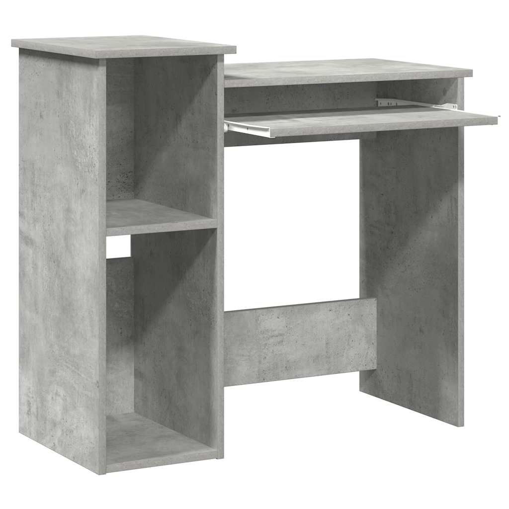 vidaXL Schreibtisch mit Regalen Betongrau 84x40x78 cm Holzwerkstoff - Image 4