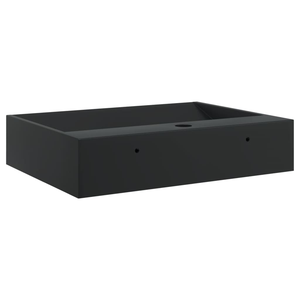 vidaXL Waschbecken 50x38x11 cm Mineralguss/Marmorguss Mattschwarz - Image 6