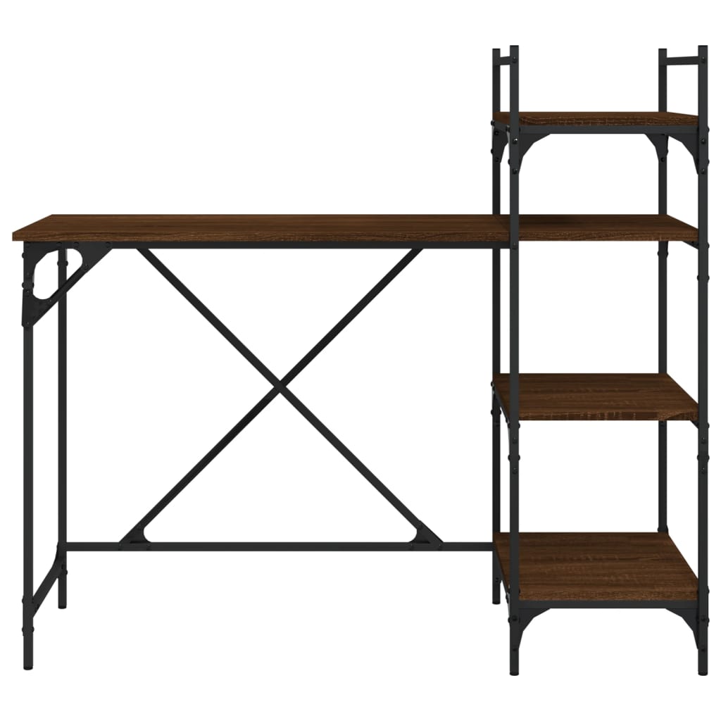 vidaXL Computertisch mit Regal Braun Eiche-Optik 120x47x109 cm - Image 4