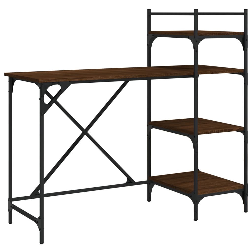 vidaXL Computertisch mit Regal Braun Eiche-Optik 120x47x109 cm - Image 6