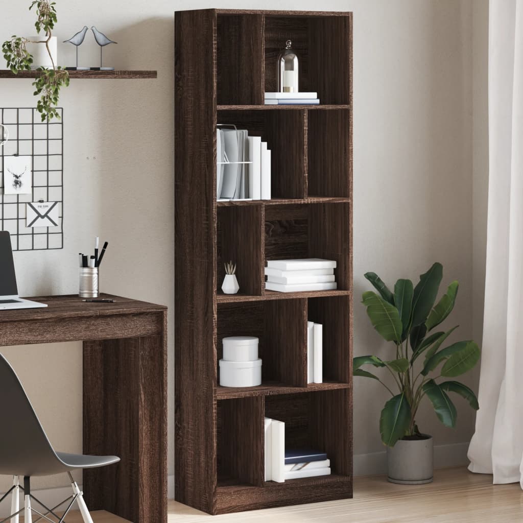 vidaXL Bücherregal Braun Eichen-Optik 57x28,5x174 cm Holzwerkstoff