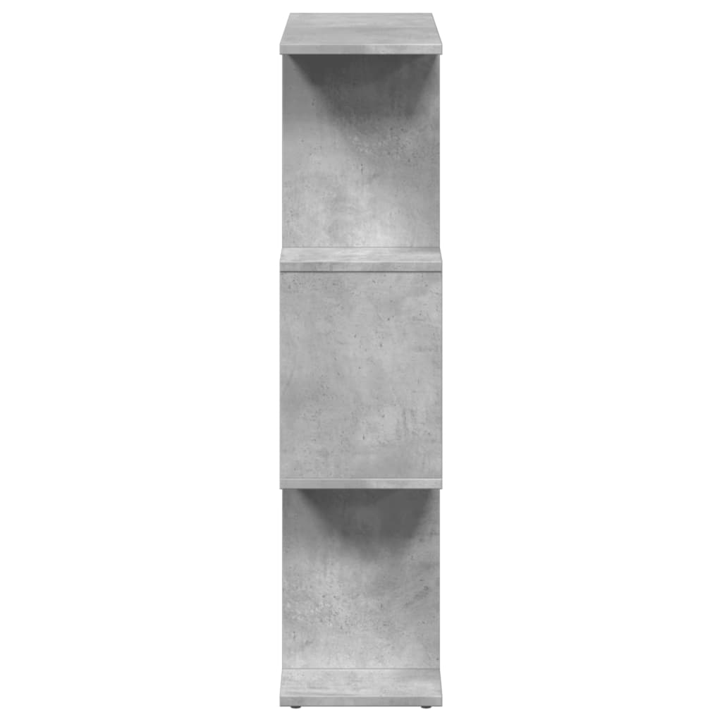 vidaXL Raumteiler-Bücherregal 3 Fächer Betongrau 70x24x97 cm - Image 6