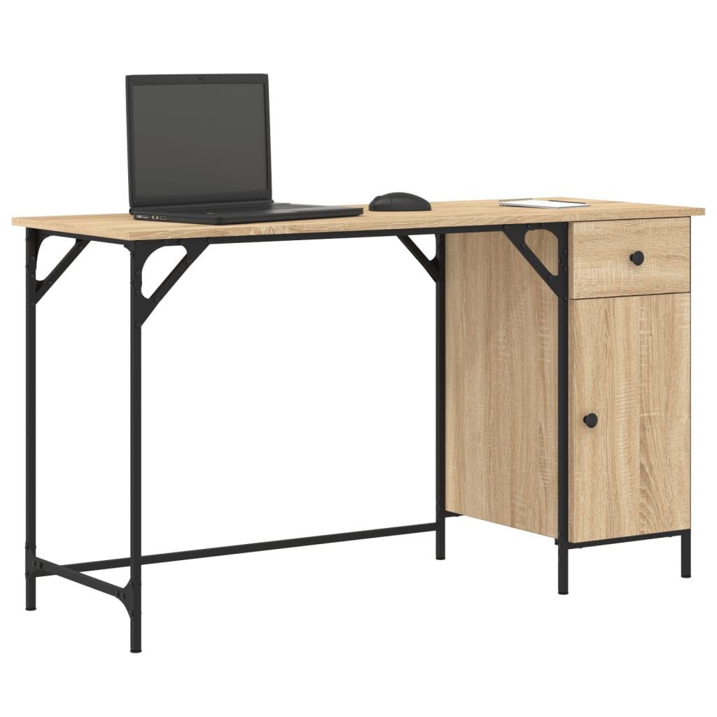 vidaXL Computertisch Sonoma-Eiche 131x48x75 cm Holzwerkstoff - Image 3