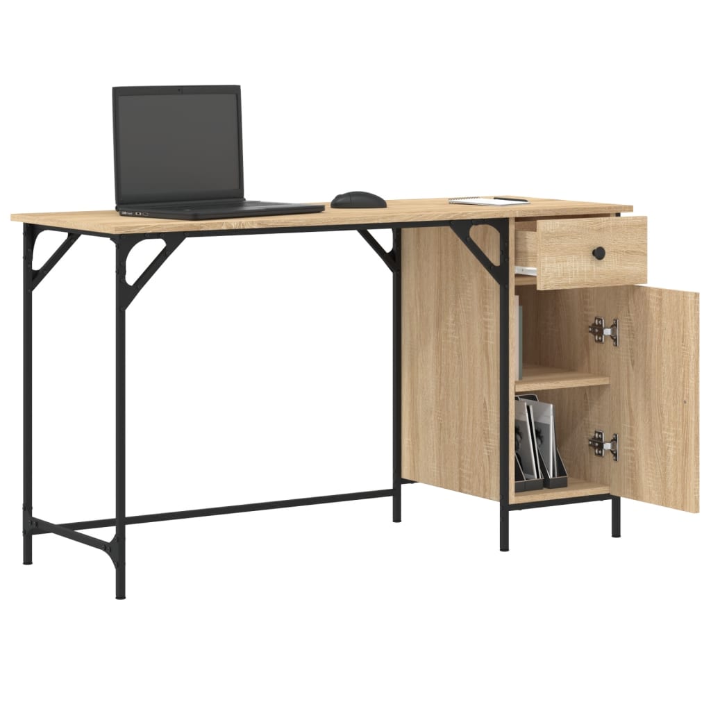 vidaXL Computertisch Sonoma-Eiche 131x48x75 cm Holzwerkstoff - Image 4