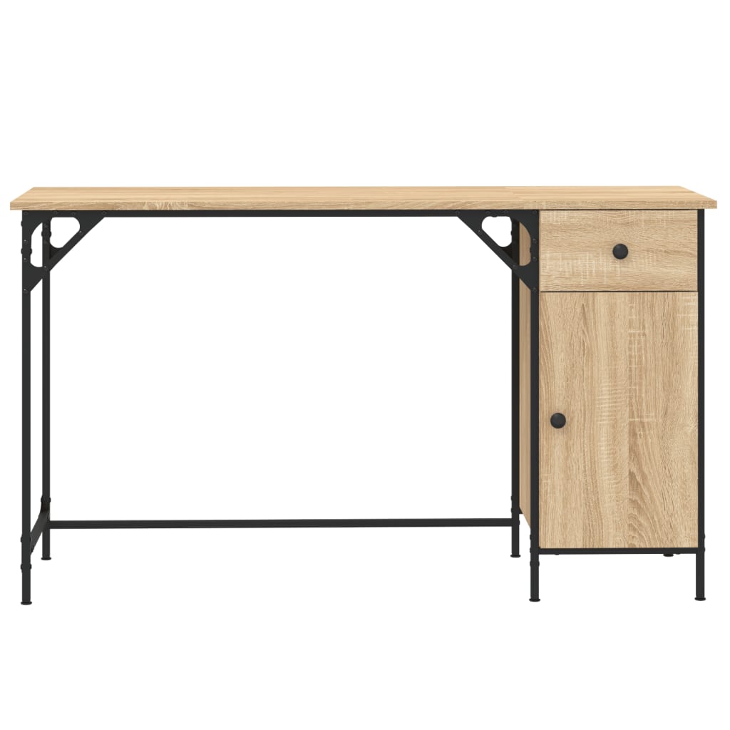 vidaXL Computertisch Sonoma-Eiche 131x48x75 cm Holzwerkstoff - Image 5