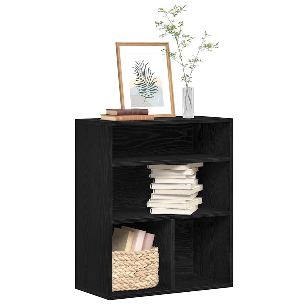 vidaXL Bücherregal Schwarz 60x30x71,5 cm Holzwerkstoff