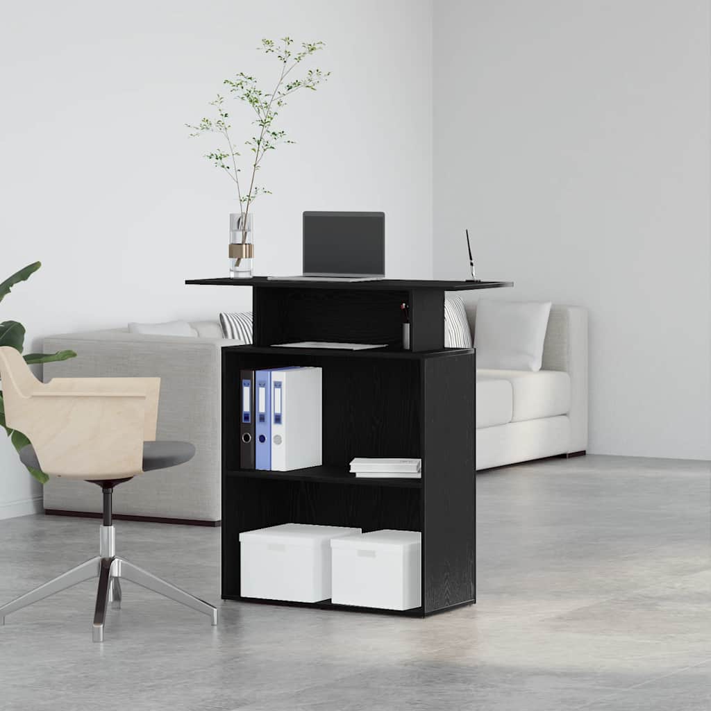 vidaXL Empfangstresen Schwarz 100 x 40 x 104 cm Holzwerkstoff - Image 4