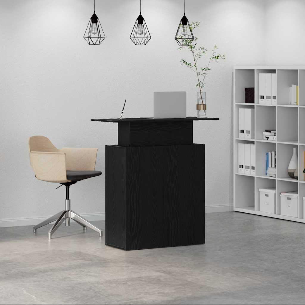 vidaXL Empfangstresen Schwarz 100 x 40 x 104 cm Holzwerkstoff - Image 3