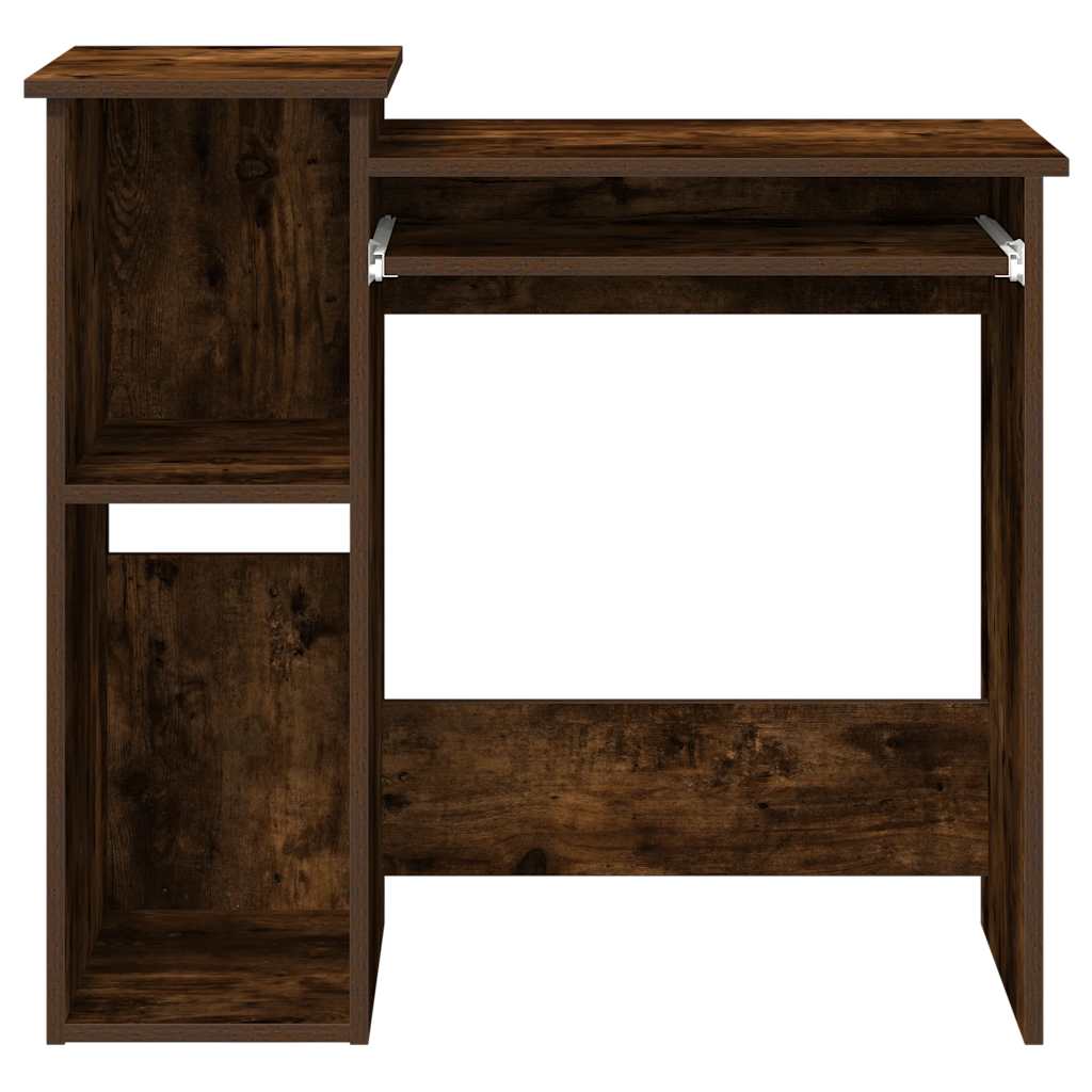 vidaXL Schreibtisch mit Regal Räuchereiche 84x40x78 cm Holzwerkstoff - Image 5