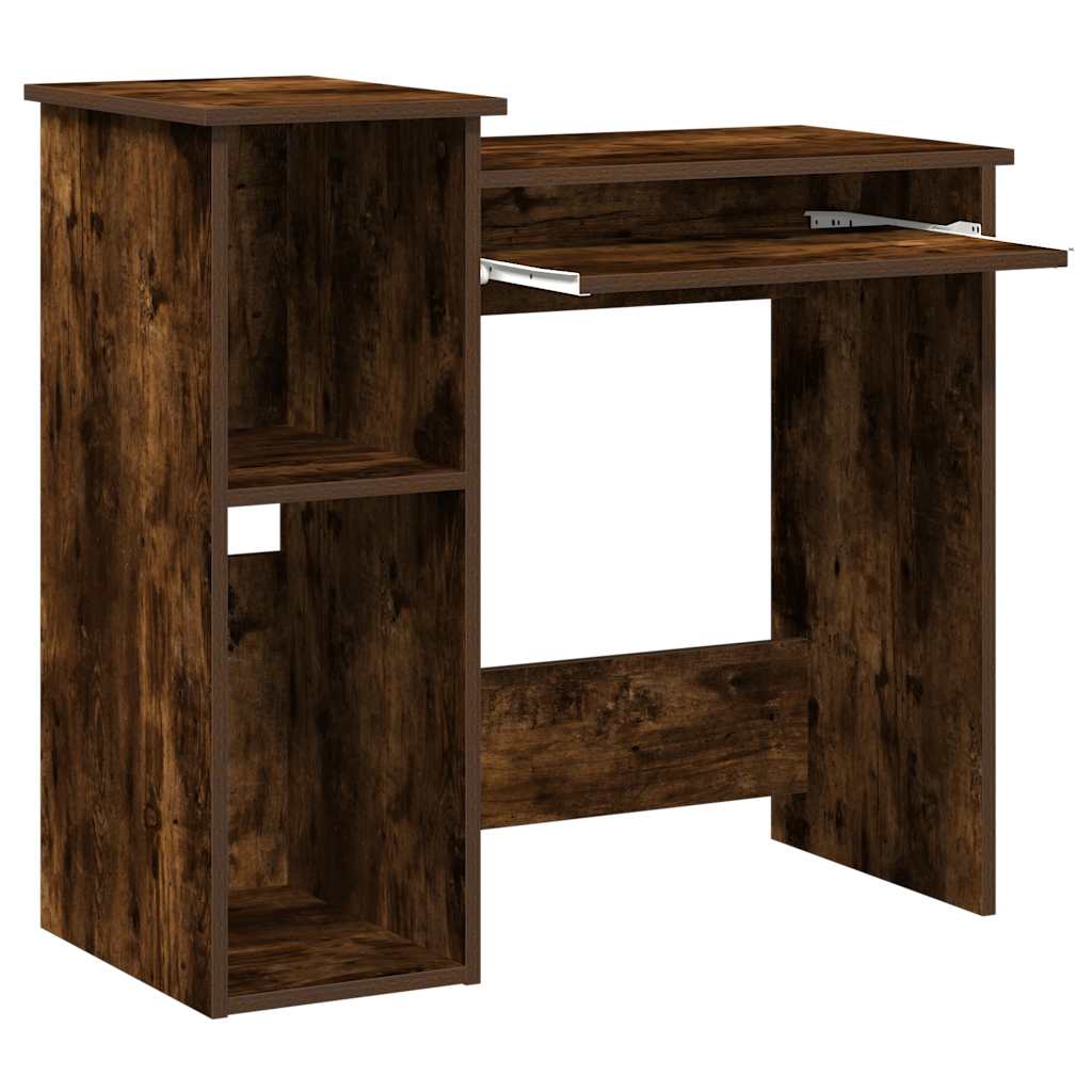 vidaXL Schreibtisch mit Regal Räuchereiche 84x40x78 cm Holzwerkstoff - Image 4