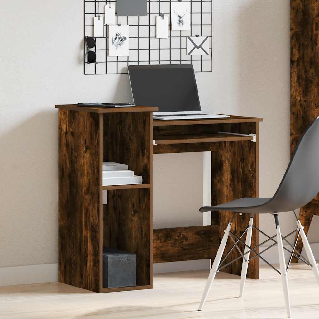 vidaXL Schreibtisch mit Regal Räuchereiche 84x40x78 cm Holzwerkstoff - Image 3