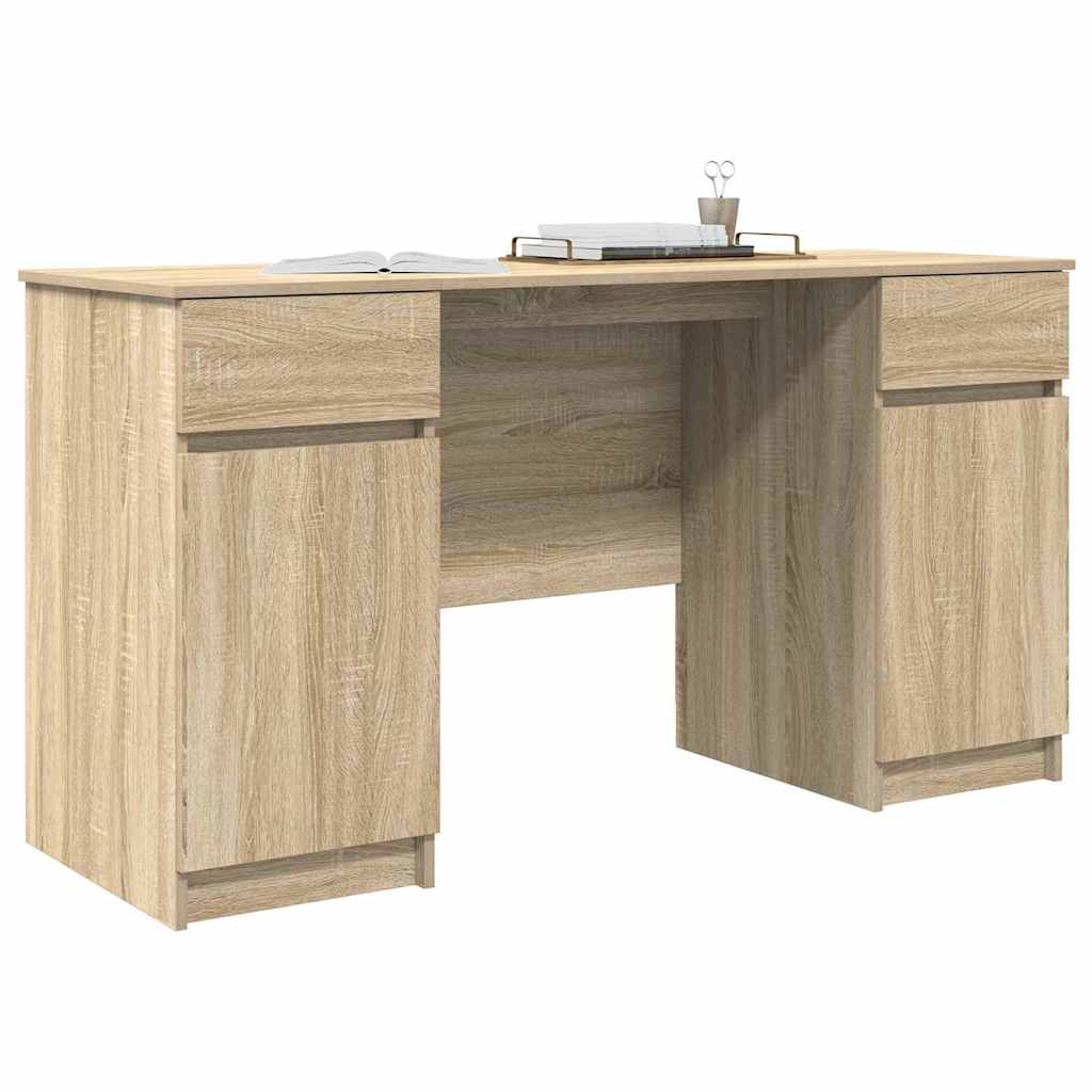 vidaXL Schreibtisch Sonoma-Eiche 140 x 49 x 76 cm Holzwerkstoff - Image 3