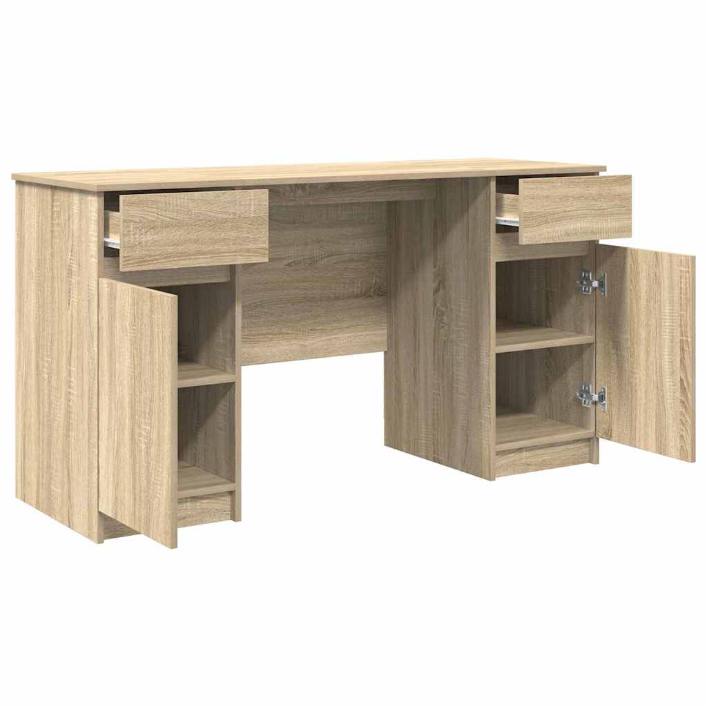 vidaXL Schreibtisch Sonoma-Eiche 140 x 49 x 76 cm Holzwerkstoff - Image 5