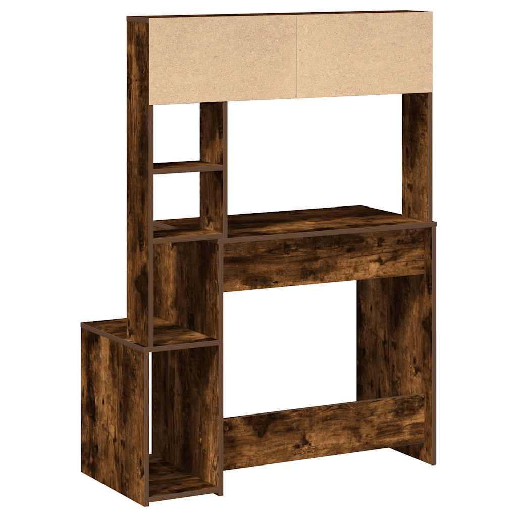 vidaXL Schreibtisch mit Regal Räuchereiche 100x45x140 cm Holzwerkstoff - Image 6