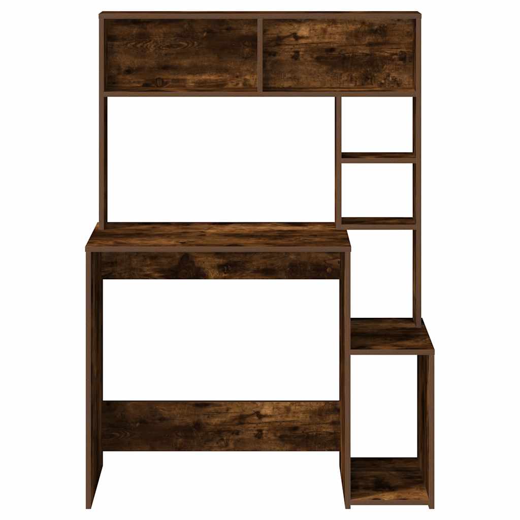 vidaXL Schreibtisch mit Regal Räuchereiche 100x45x140 cm Holzwerkstoff - Image 4