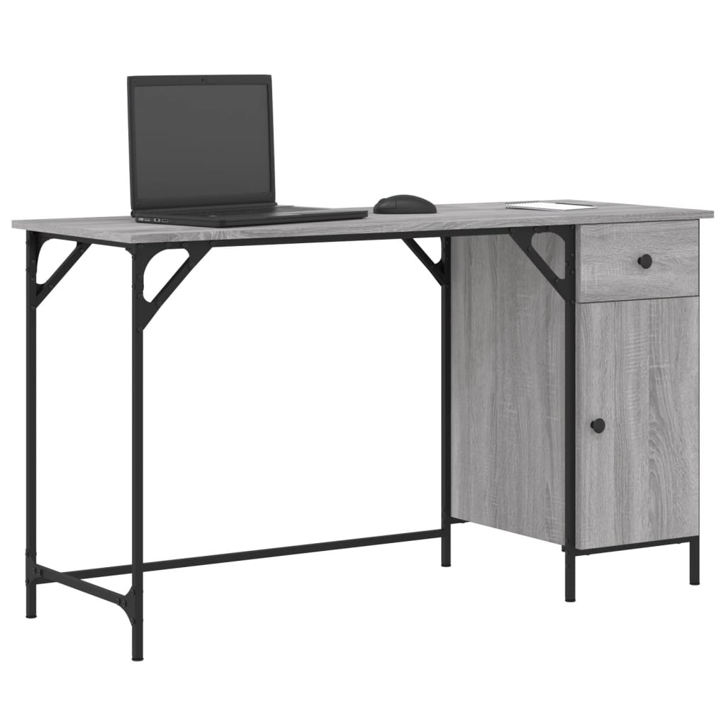 vidaXL Computertisch Grau Sonoma 131x48x75 cm Holzwerkstoff - Image 3