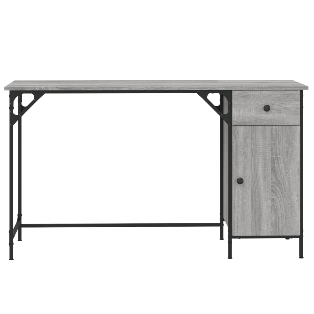 vidaXL Computertisch Grau Sonoma 131x48x75 cm Holzwerkstoff - Image 5