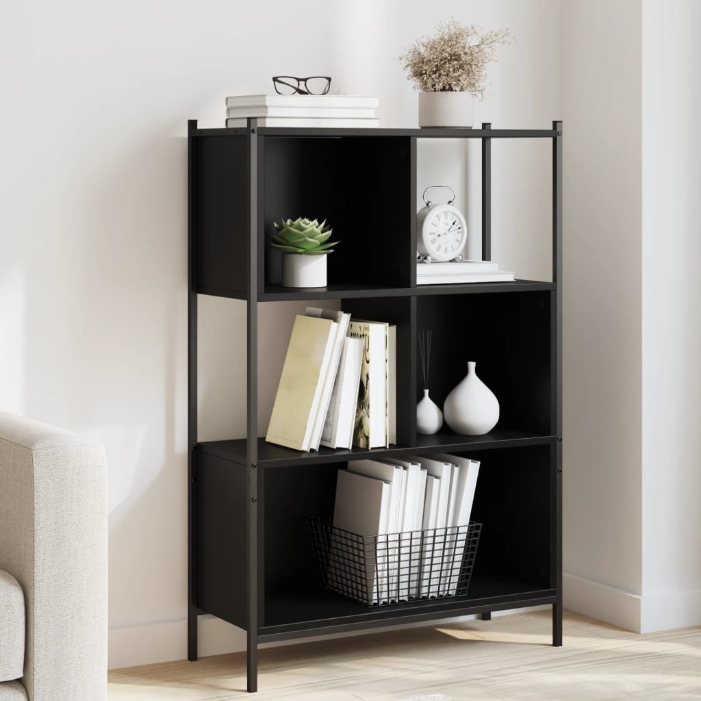 vidaXL Bücherregal Schwarz 72x28x109 cm Holzwerkstoff