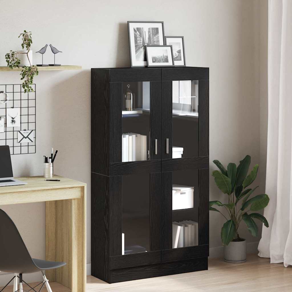 vidaXL Bücherregal Schwarz Eichen-Optik 82,5 x 30,5 x 150 cm