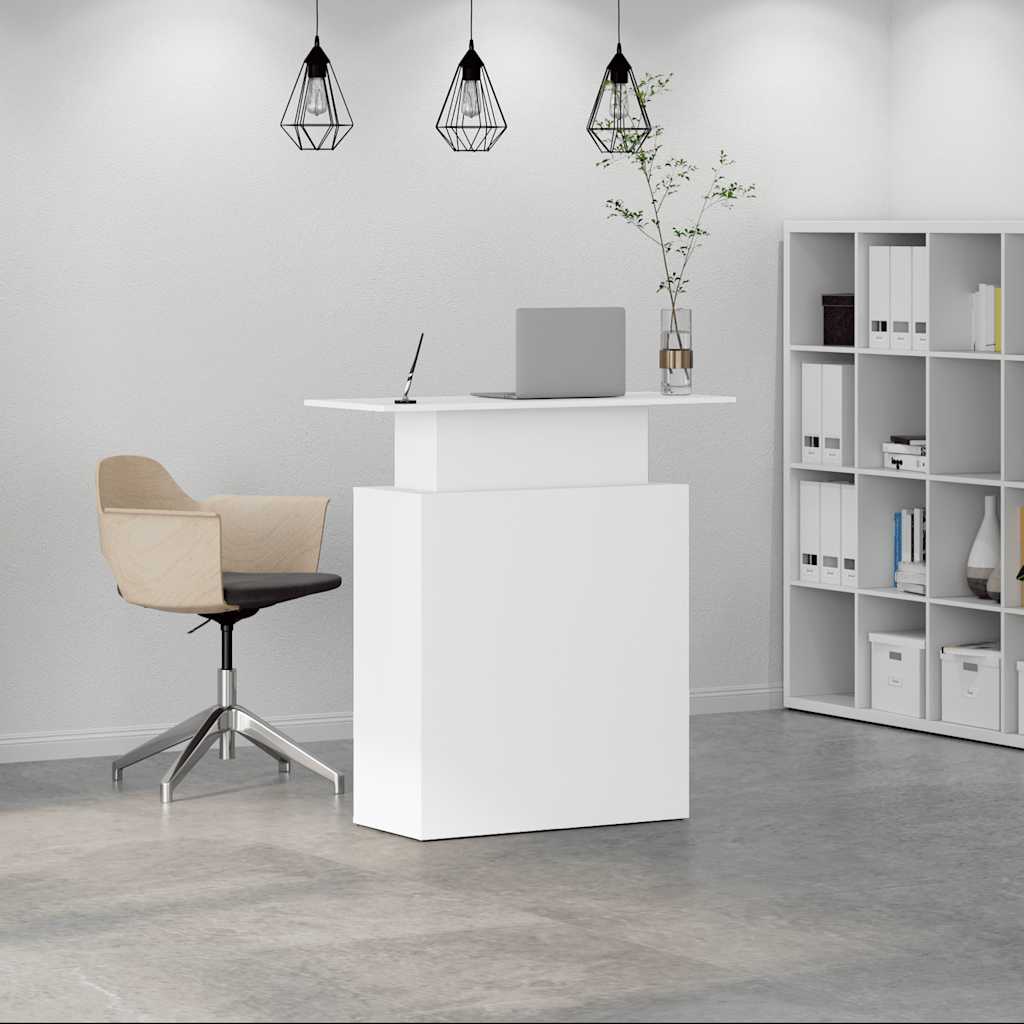 vidaXL Empfangstresen Weiß 100 x 40 x 104 cm Holzwerkstoff - Image 3