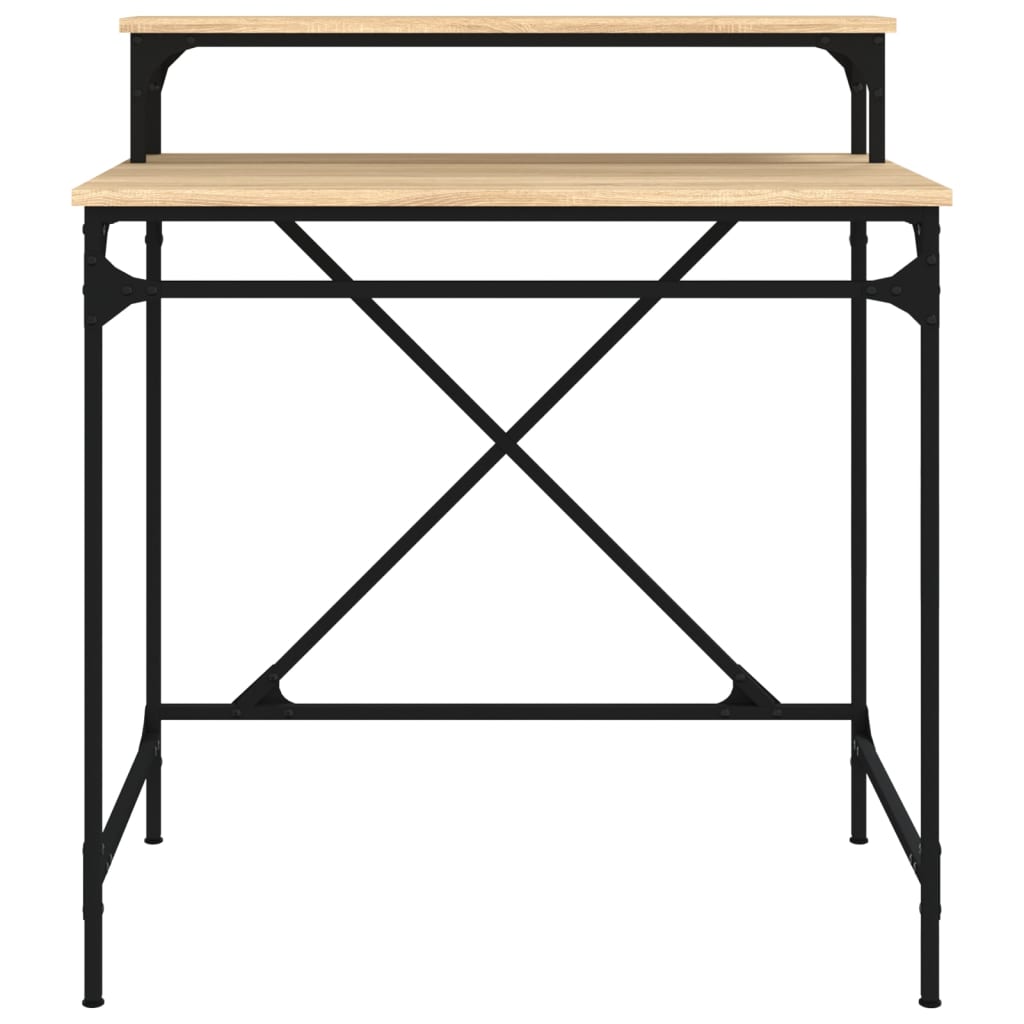 vidaXL Schreibtisch Sonoma-Eiche 80x50x90 cm Holzwerkstoff und Eisen - Image 5