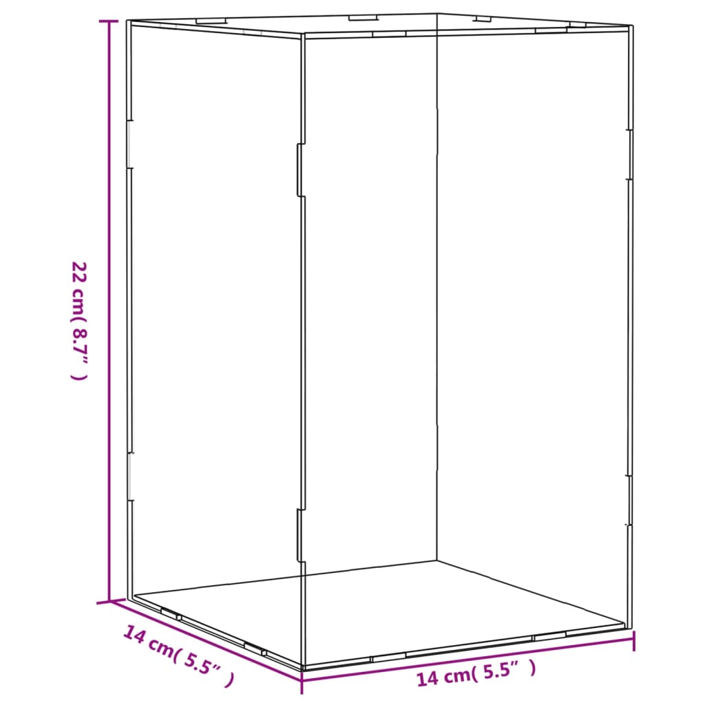 vidaXL Displaybox Transparent 14x14x22 cm Acryl - Image 6