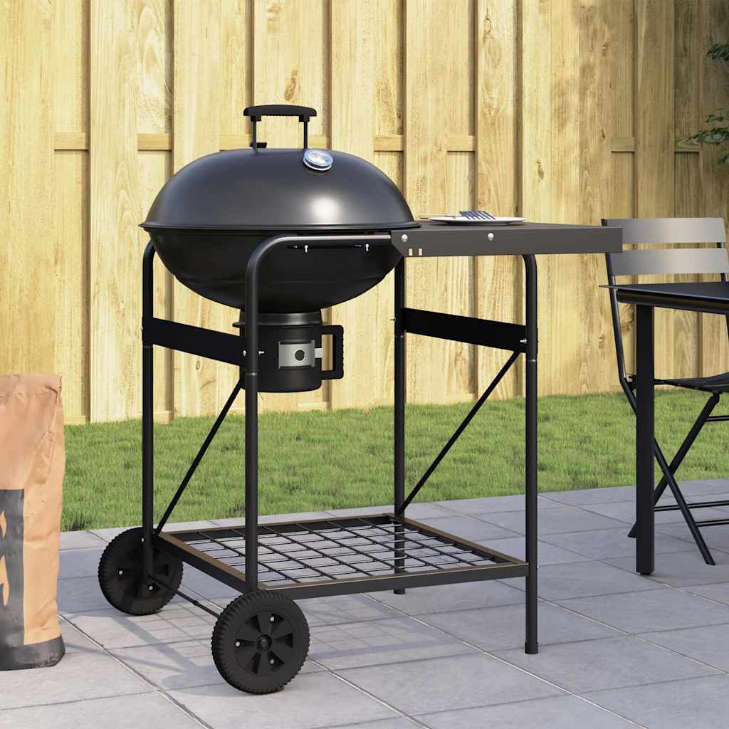 vidaXL Outdoor Grill Mit Rad Schwarz 96 x 72 x 113 cm Metall