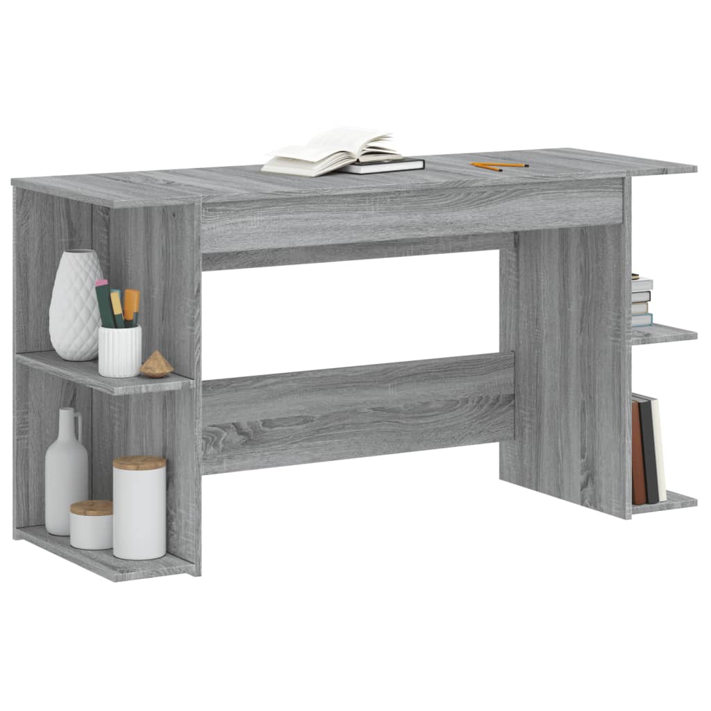 vidaXL Schreibtisch Grau Sonoma 140x50x75 cm Holzwerkstoff - Image 3