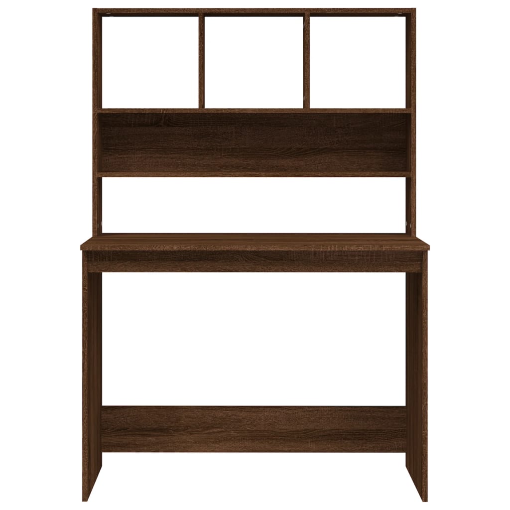 vidaXL Schreibtisch mit Regal Braun Eiche 102x45x148 cm Holzwerkstoff - Image 5